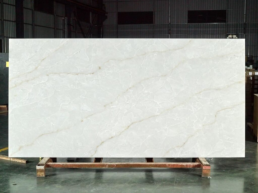 Onyx White Quartz Direct Slab