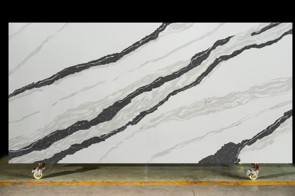 Panda White Quartz Direct Granite Slabs Uk Close